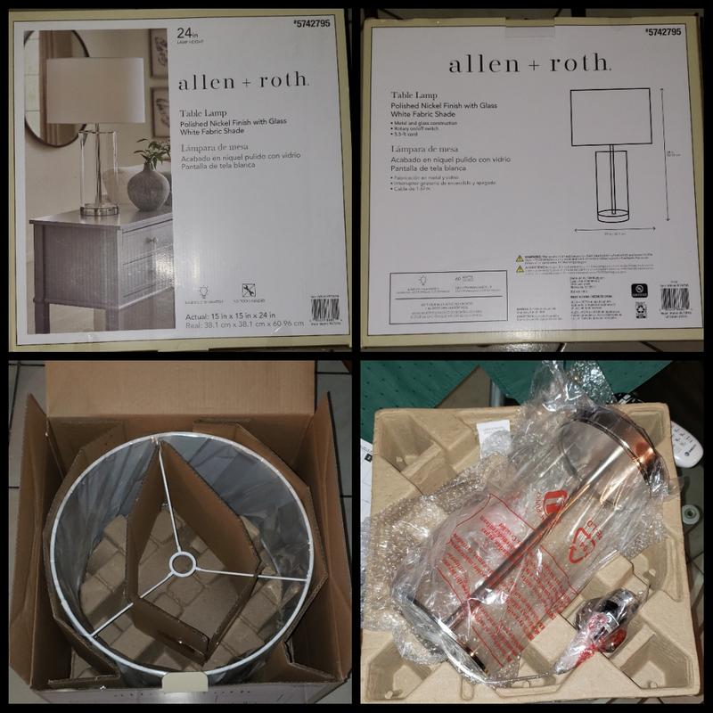 allen + roth 24-in Brushed Nickel LED On/Off Switch Table Lamp with ...