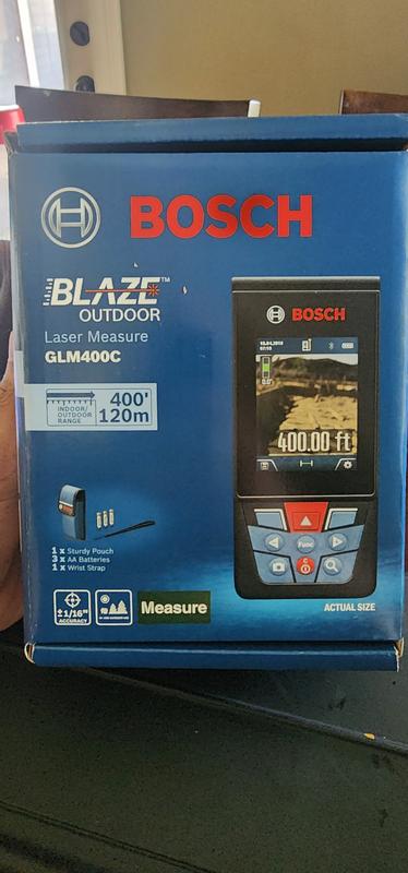 BOSCH GLM400CL Blaze Outdoor - Medidor láser conectado Bluetooth de 400  pies con cámara y batería de iones de litio