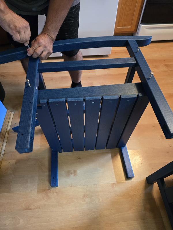 VOUA HDPE Patio Rocking Chairs GRAY HDPE Frame Rocking Chair with Slat ...