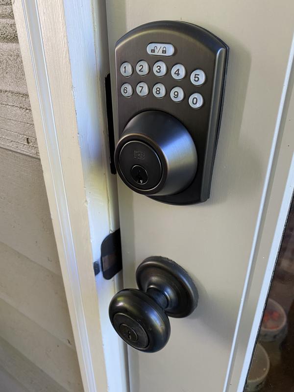 RELIABILT Arch 1-Pack Antique Bronze Keypad Electronic Deadbolt Lock in ...