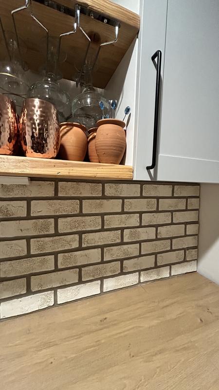 Tritan BP Faux Aged Brick Panel 47.5-in x 23-in Scotched