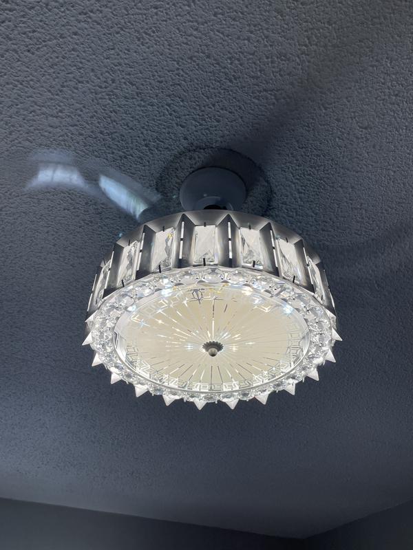 Bella Depot 36-in Black with Transparent Blades LED Fandelier Ceiling ...