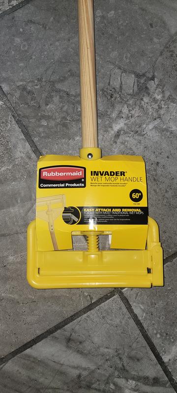 Rubbermaid Commercial 60 Invader Wet Mop Handle 60 Length Yellow Hardwood 1  Each - Office Depot