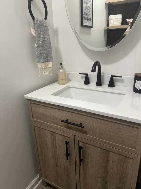 Style Selections Dolton 60-in Natural Oak Undermount Double Sink Bathroom Vanity with White Engineered Stone Top