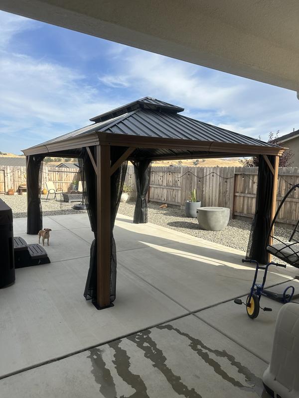 PURPLE LEAF 24-ft x 12-ft Hardtop Gazebo Wood Gazebo with Hardtop