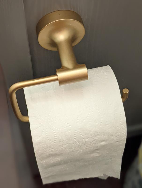 Franklin Brass Voisin Single Post Toilet Paper Holder - Satin Gold Wall Mount Bathroom Accessory