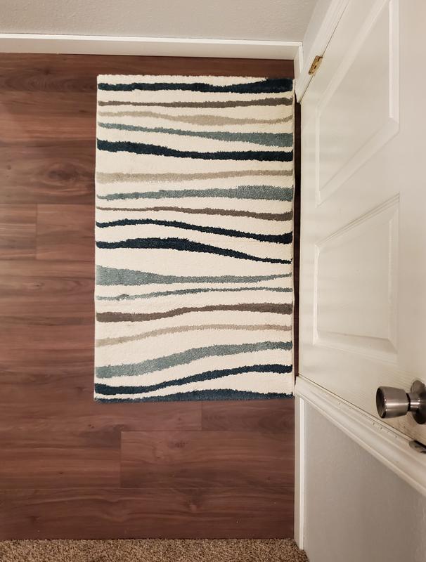 Origin 21 Oceanscape 5 X 7 (ft) Blue Indoor Stripe Mid-century Modern ...