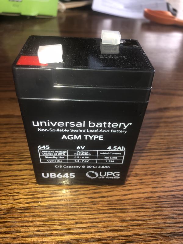 UPG 6-Volt 4.5 Ah Sealed Lead Acid (SLA) AGM Rechargeable Battery UB645 -  The Home Depot