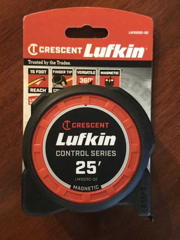 LUFKIN 700 Serie Selbstzentrierendes Maßband – 25 Fuß (ca. 7,6 M), Schwarz, Mit Klaren Zentrier-Markierungen