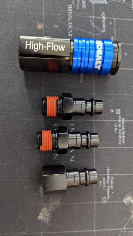 Jaco Hi-Flo Quick Connect Air Hose Fittings - 1/4 NPT | High Flow Plug & Coupler Kit, Type V (Set of 12)