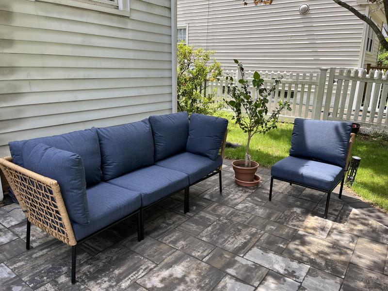 Origin 21 Clairmont 4-Piece Wicker Patio Conversation Set with Off