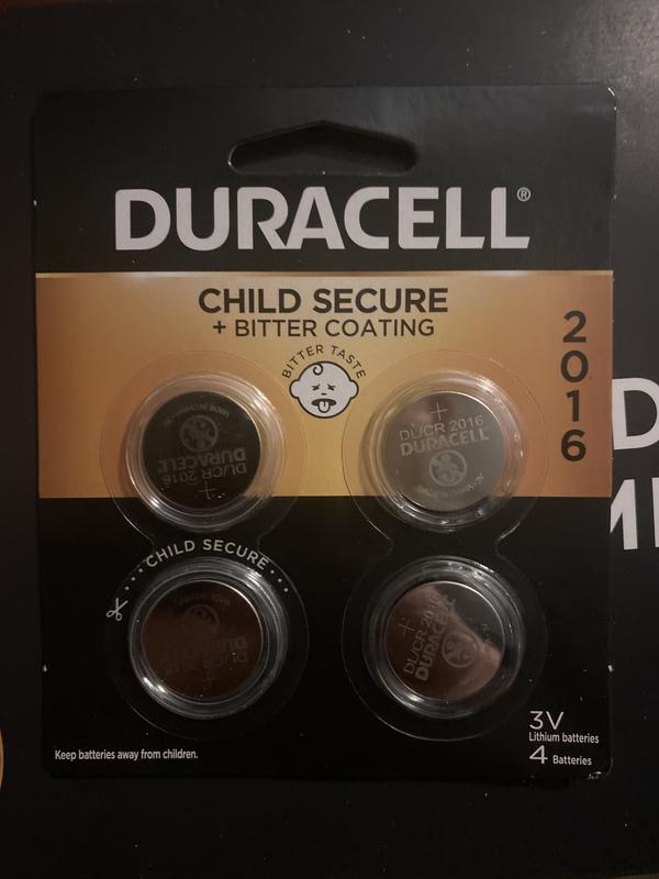 Duracell CR2016 3V Lithium Battery, 4 Count Pack, Bitter Coating Helps  Discourage Swallowing 004133366389 - The Home Depot
