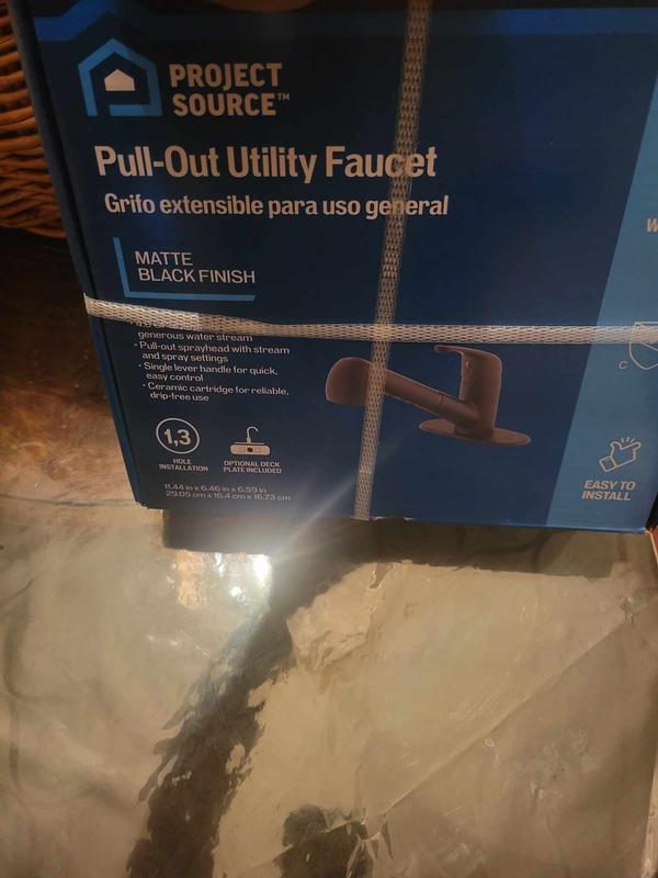 Project Source Matte Black Utility Faucet with Pulldown Sprayer