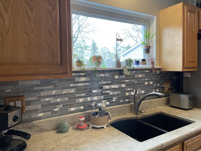 Elida Ceramica Shimmering Lights 12-in x 12-in Glossy Glass Linear Wall Tile (0.95-sq. ft/ Piece)