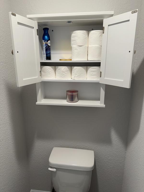 OSHOME Pleasant White 22-in x 25.5-in x 7.9-in Pleasant White Bathroom Wall Cabinet