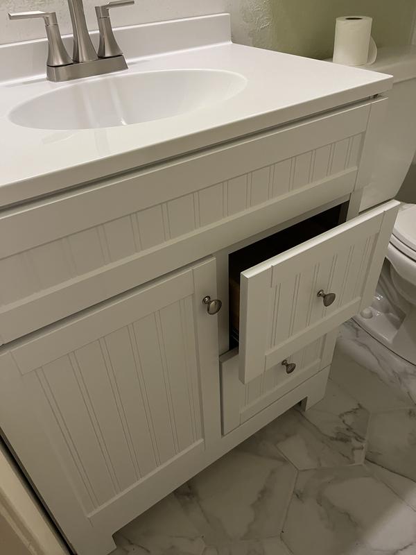 Style Selections Ellenbee 18-in White Single Sink Bathroom Vanity with  White Cultured Marble Top in the Bathroom Vanities with Tops department at