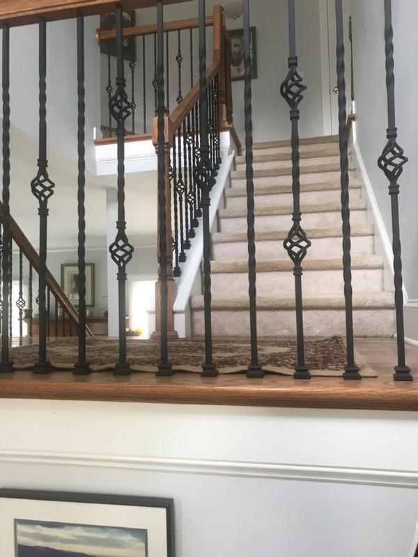 House of Forgings 44-in x 0.5-in Twist Copper Vein Wrought Iron Stair ...