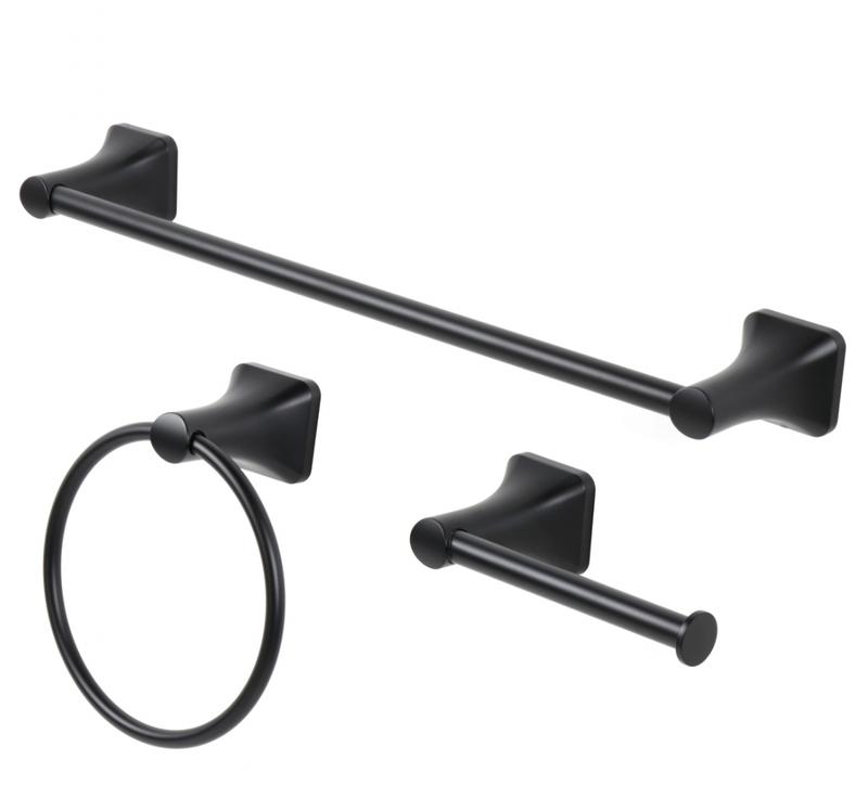 allen + roth 3-Piece Dunmore Matte Black Decorative Bathroom