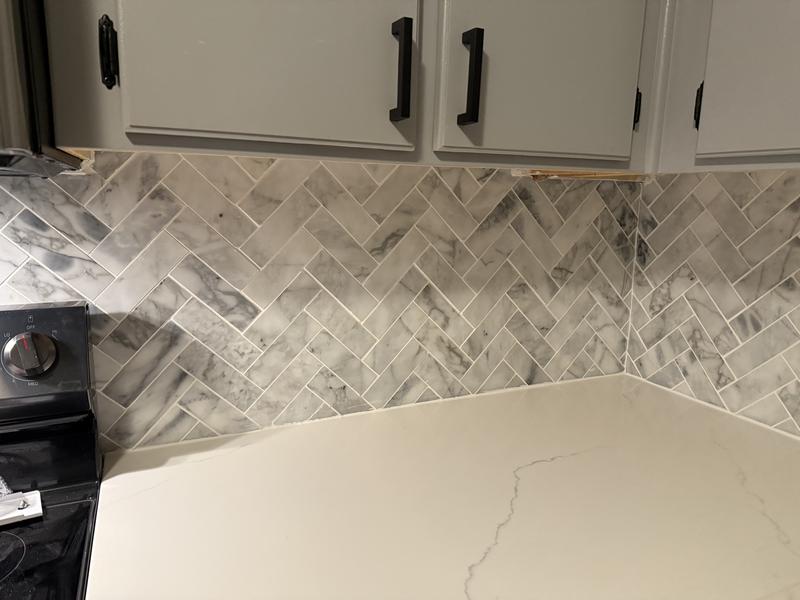 American Olean Genuine Stone Pearlescent 10-in x 16-in Honed Natural Stone Marble Herringbone Patterned Wall Tile (0.13-sq. ft/ Piece)