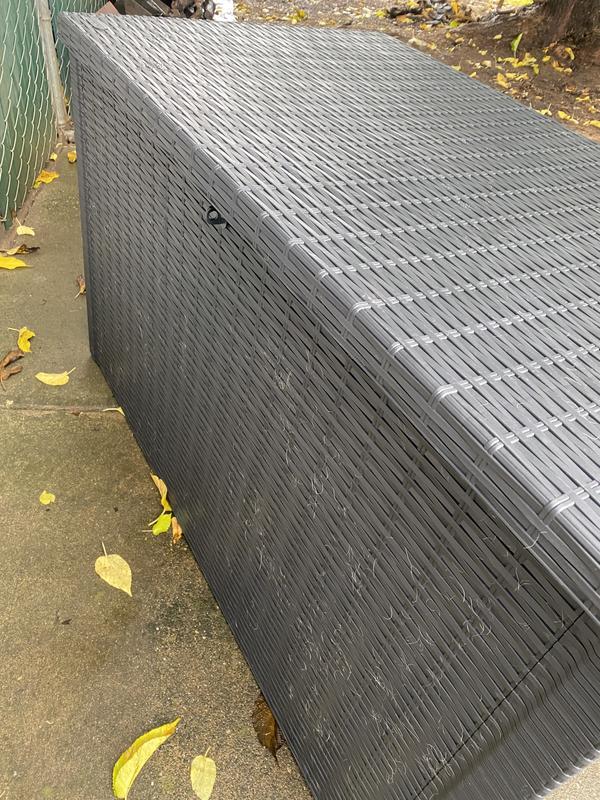 Keter Java Durable Outdoor Storage 230-Gallon Grey Plastic Deck Box in ...