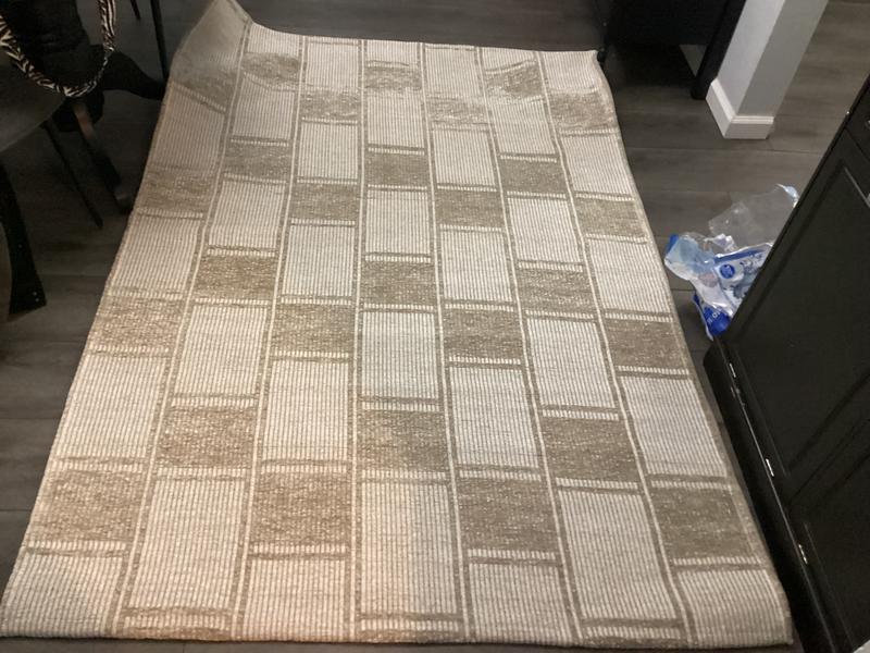 allen + roth Sahara Checkmate 5 x 8 (ft) Loomed Polyester Prairie Taupe ...