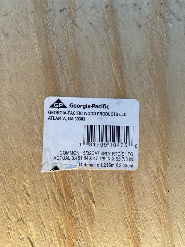 Plytanium 15/32-in x 4-ft x 8-ft Pine Plywood Sheathing in the