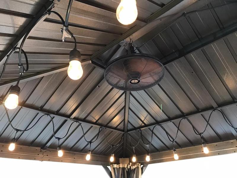 Allen Roth Ceiling Fan For Gazebo, Solar Powered Outdoor Ceiling Fan For Pergola
