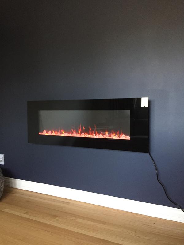 Real Flame 50-in W Black Fan-forced Electric Fireplace in the Electric  Fireplaces department at
