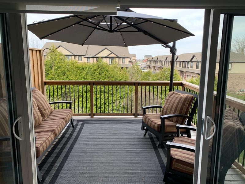 Style Selections Cantilever Umbrella Led Aluminum Olefin 11 In Grey Black Lowe S Canada