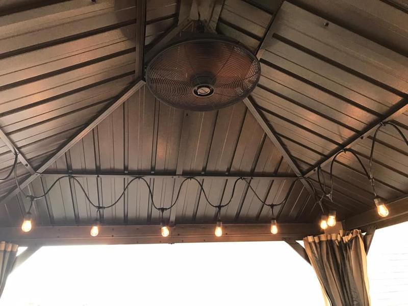 gazebo fan with light and hook