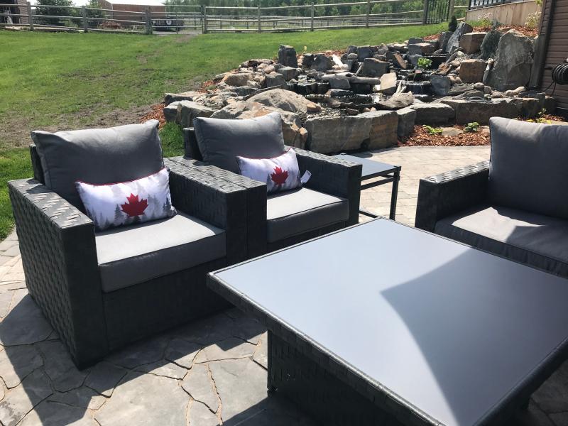 Allen Roth Dartford 3 Piece Sectional Sofa Set Aluminum Grey