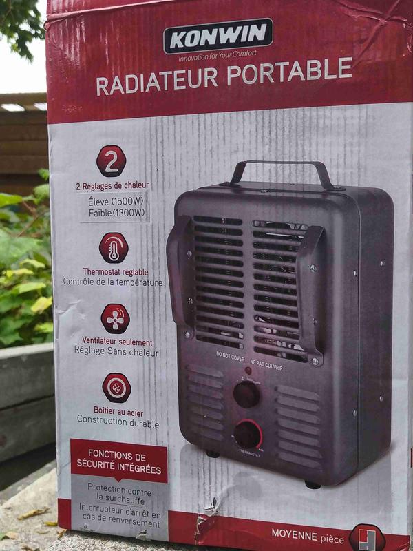 Up to 1500-Watt Utility Fan Utility Indoor Electric Space Heater with  Thermostat at Lowes.com