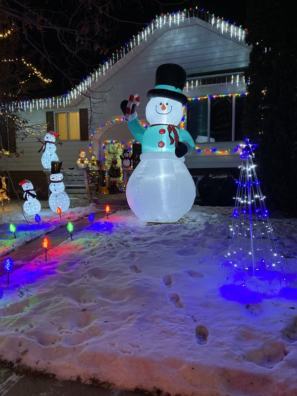 Grand bonhomme de neige gonflable lumineux à LED, 5 pieds, géant,  décoration d'intérieur pour noël