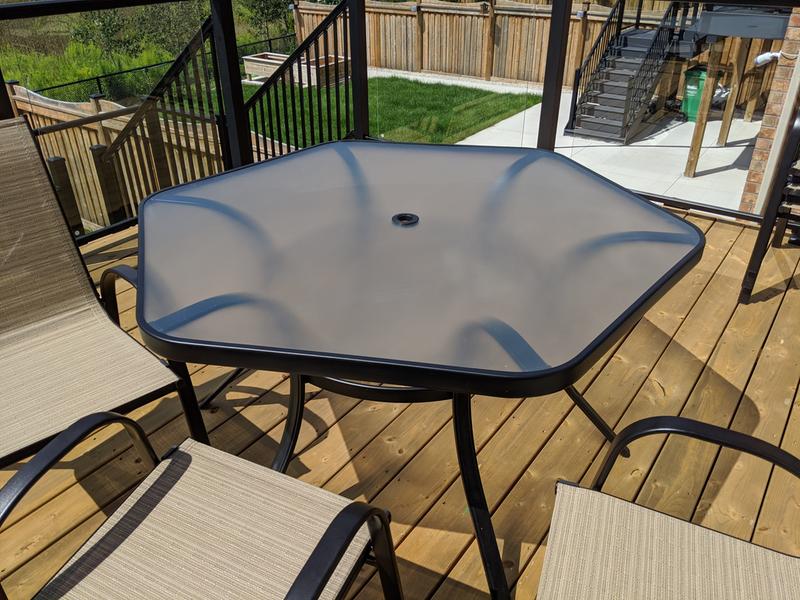 Hexagon patio best sale table set