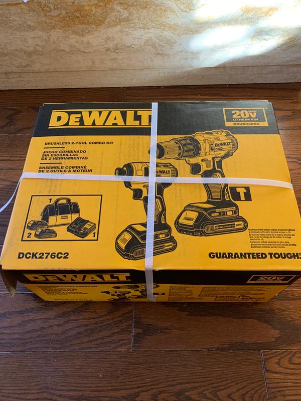 Dewalt dck276c2 20v max brushless compact cordless online hammer drill & impact driver combo kit