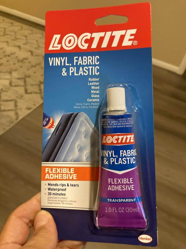 Loctite Vinyl Fabric & Plastic Repair Flexible Adhesive, Pack of 1, Clear 1  oz Tube 