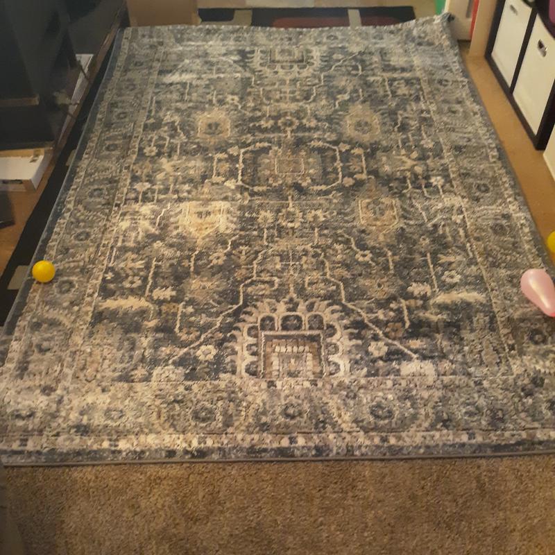 Denim/pebble area rug