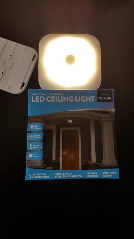 Brilliant Evolution White Plastic LED Motion Sensor Auto On Off