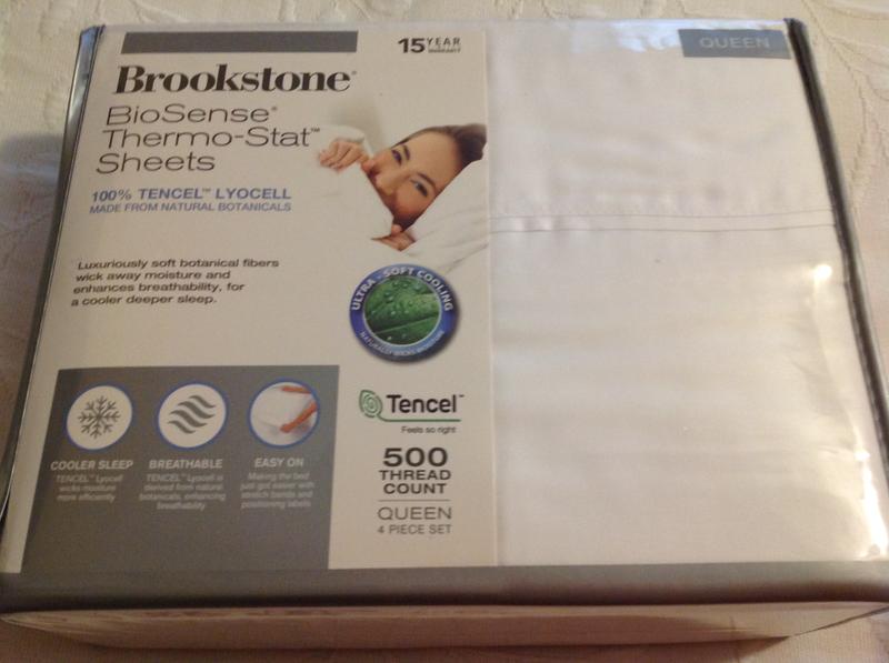 Brookstone BioSense ThermoStat Tencel Sheets Set KING