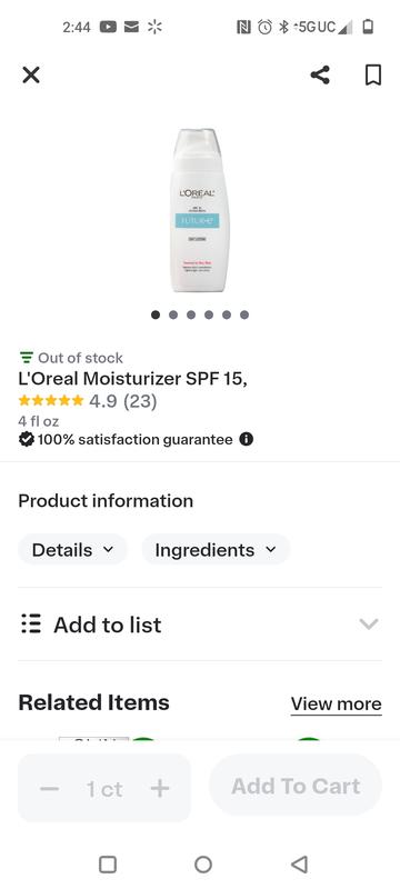  L'Oréal Paris Bright Reveal Broad Spectrum Daily SPF 50 Face  Sunscreen UV Lotion, 1.7 fl oz + Moisturizer Sample : Beauty & Personal Care