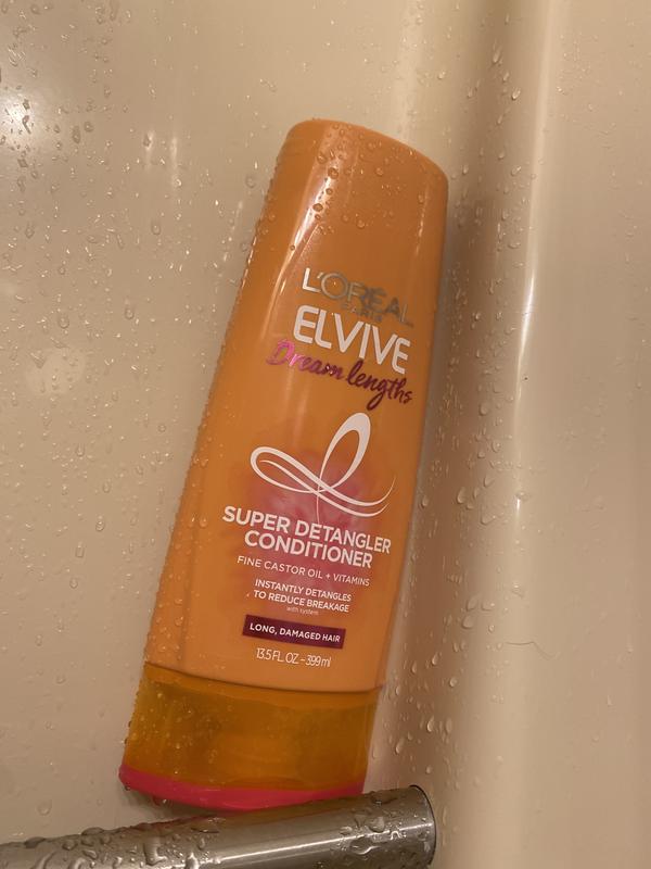 L'Oreal Paris Elvive Dream Lengths Super Detangling Conditioner with Fine  Castor Oil and Vitamins B3 and B5 for Long, Damaged Hair, Instantly