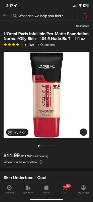 My target sold out.