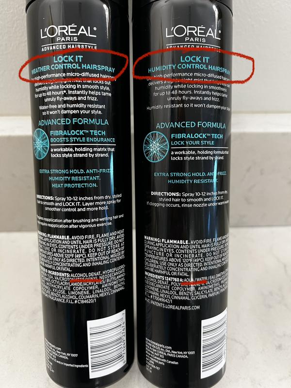 Notice the different name of the products and 1st ingredient on each.