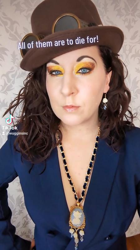 L'Oreal Brilliant eyeshadow in precious lava and gold crown are essential to my look