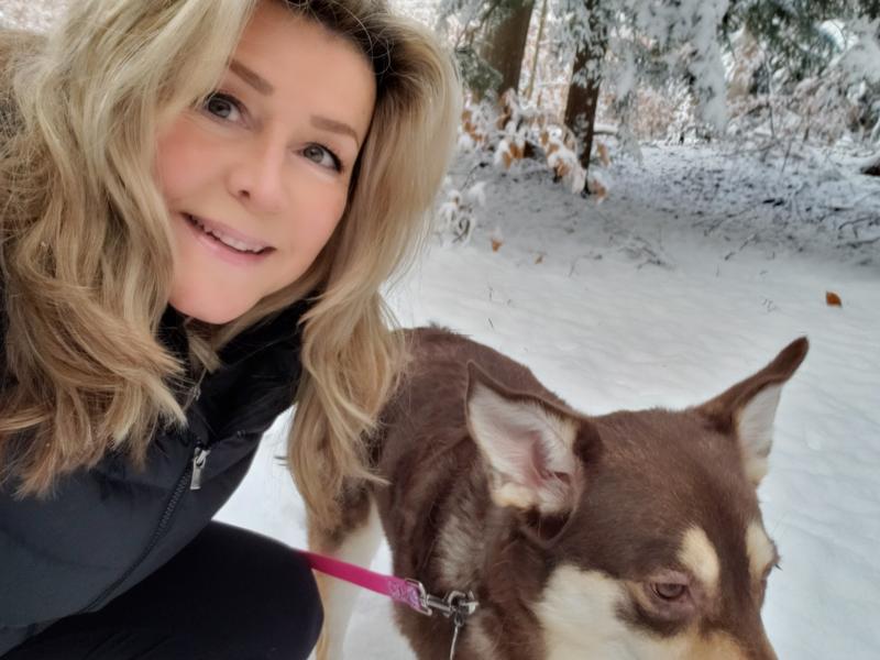 Walking in a winter wonderland with my girl Dory.
