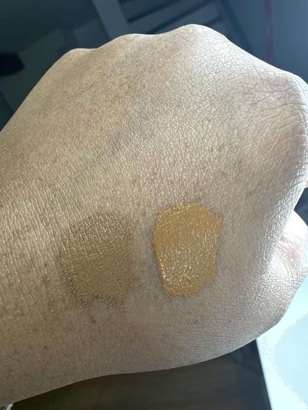 On the left is my perfect match not the right is the new ugly orange colour