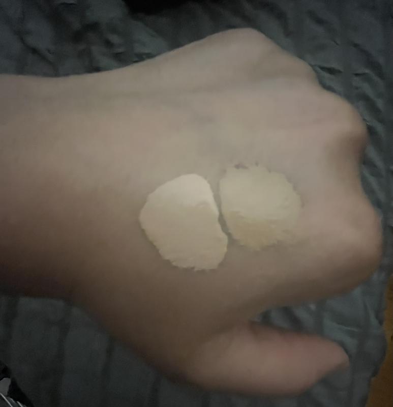 New shade on the left, old shade on the right