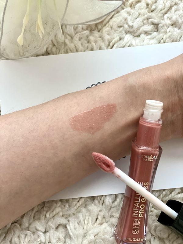 Swatch of Infallible Pro Gloss #875 Nude Petal #trywithtopbox