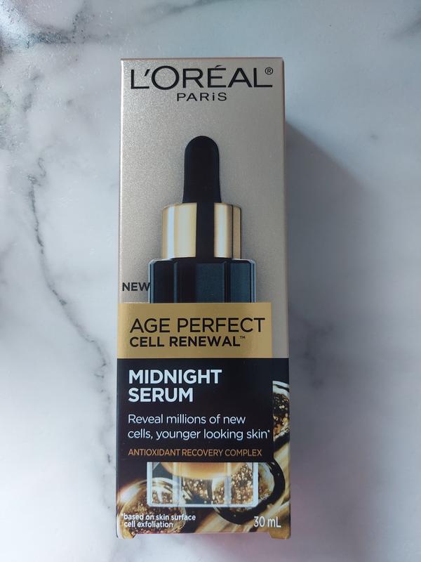 L'Oreal Paris Age Perfect Anti-Aging Midnight Face Serum, Reduce Wrinkles  1oz + Eye Cream Sample