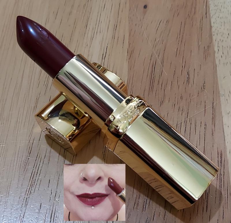 Product close up and lip swatch